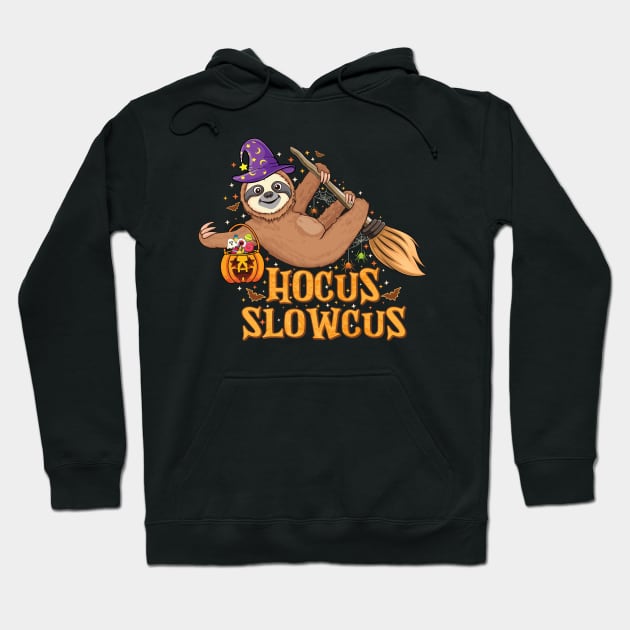 Lazy Sloth Witch Hat hocus slowcus Halloween Animal lovers Halloween sloth Hoodie by UNXart